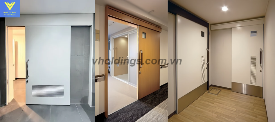 Cửa thép trượt bán tự động 